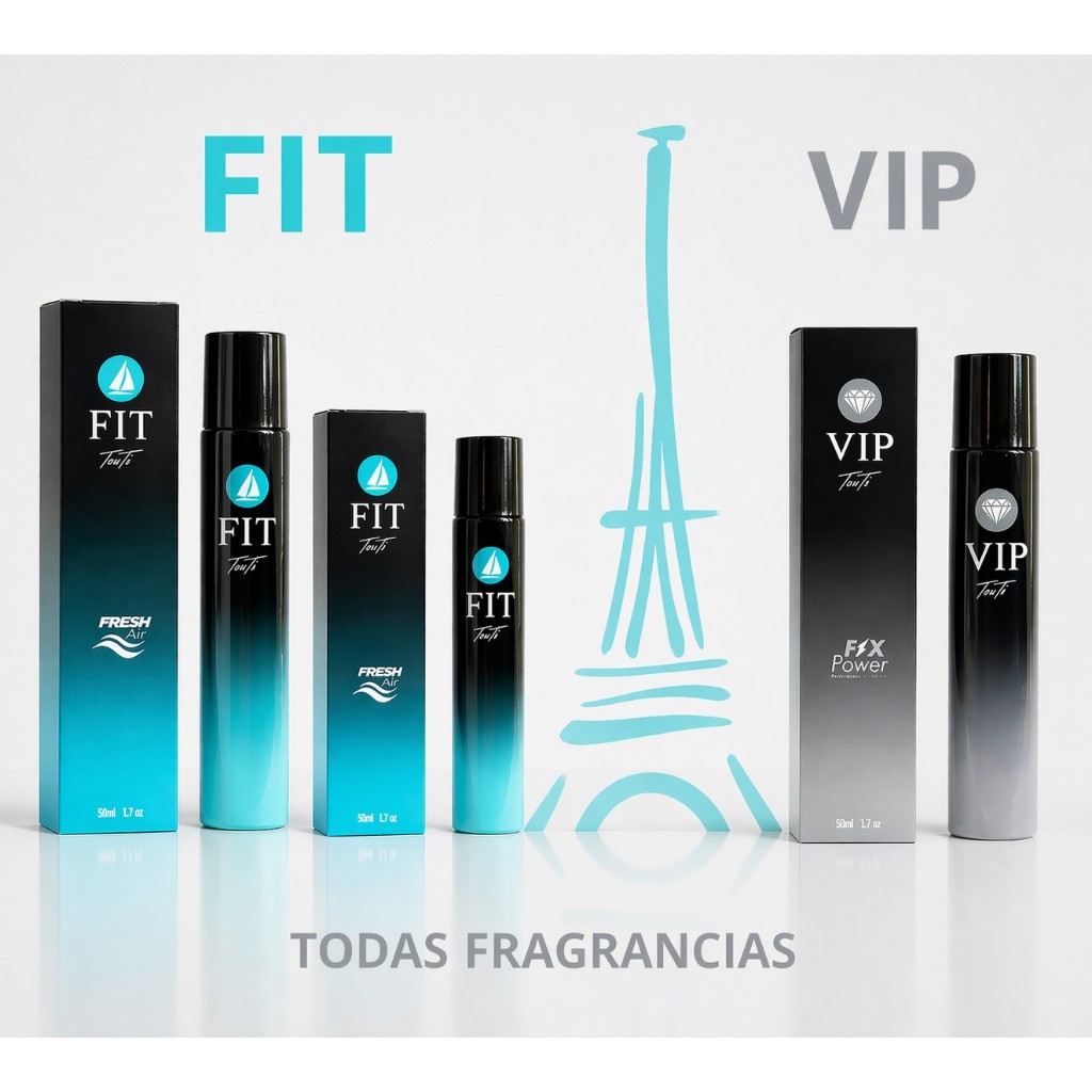 Kit TOUTI com 3 perfumes FIT SANTORINI, IBIZA + LINHA VIP