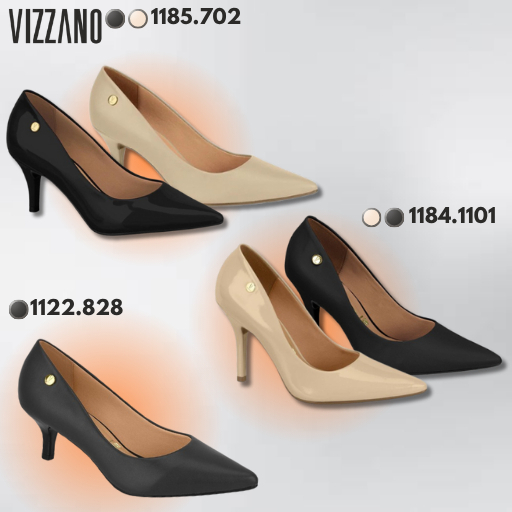 Sapato Scarpin Salto Alto Feminino Vizzano Festa Elegante Confortável Adorno Dourado
