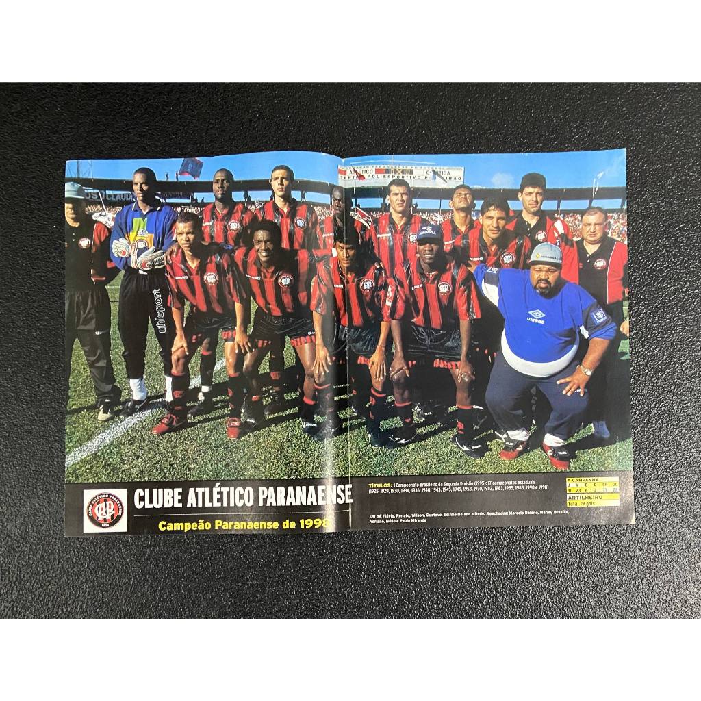 Pôster duplo Atletico-PR Campeão Paranaense 1998 e Cruzeiro Campeão Mineiro 1998