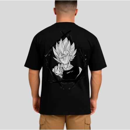 Camiseta Camisa Oversized Vegeta MajinBoo Musculação Premium 100% Algodão Streetwear Treino Academia