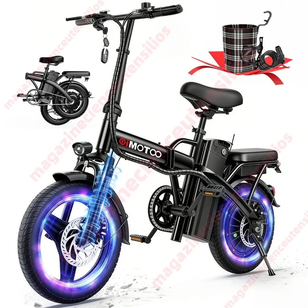 Oimotoo S6 Bicicleta Elétrica Adulto Dobrável, 450w-35km-40km/h-120kg, 14 Aro, Bike Eletrica