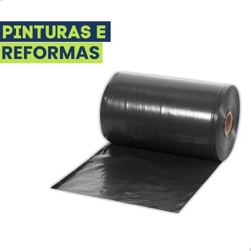 3 metros de plástico lona preta para obras, forração, embalagem em geral 4 metros de largura.