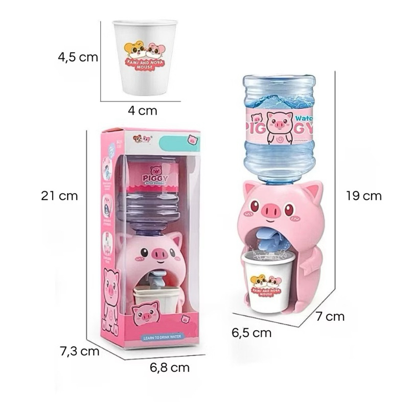 Brinquedo Mini Bebedouro Dispenser Infantil Para Água Com Copo Infantil Kids menina Porquinho