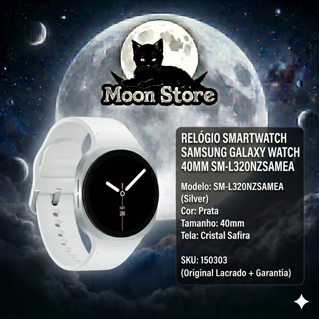 Smartwatch Samsung Galaxy Watch 40mm SM-L320NZSAMEA, Silver, Tela Cristal Safira