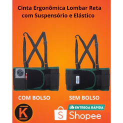 Cinta Ergonômica Postura Lombar Abdominal Reta Epi Segurança