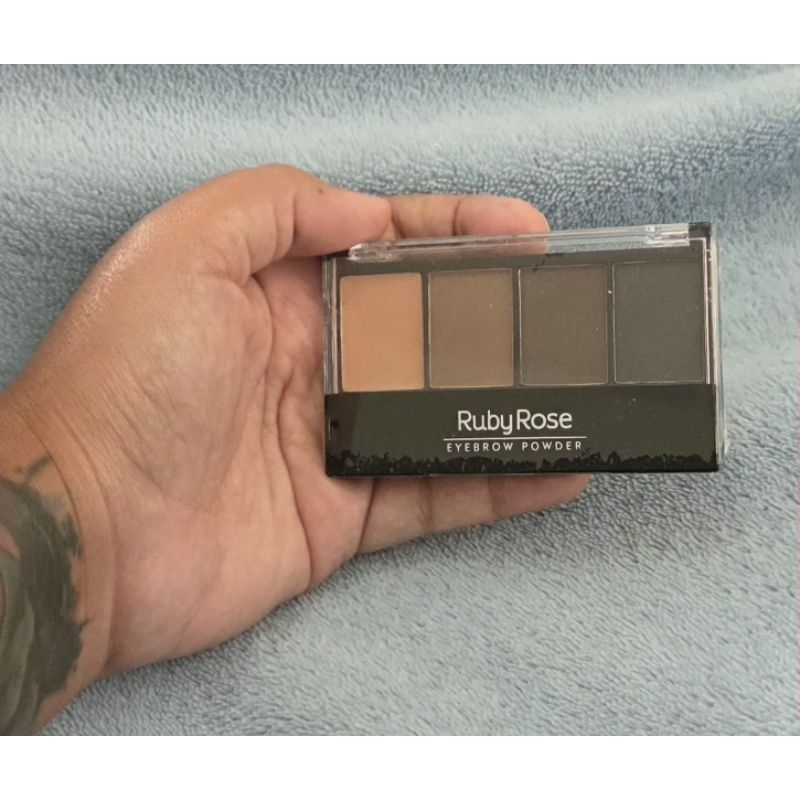 Paleta de Sobrancelha Ruby Rose 3 Cores + Corretivo Eyebrow Powder Profissional