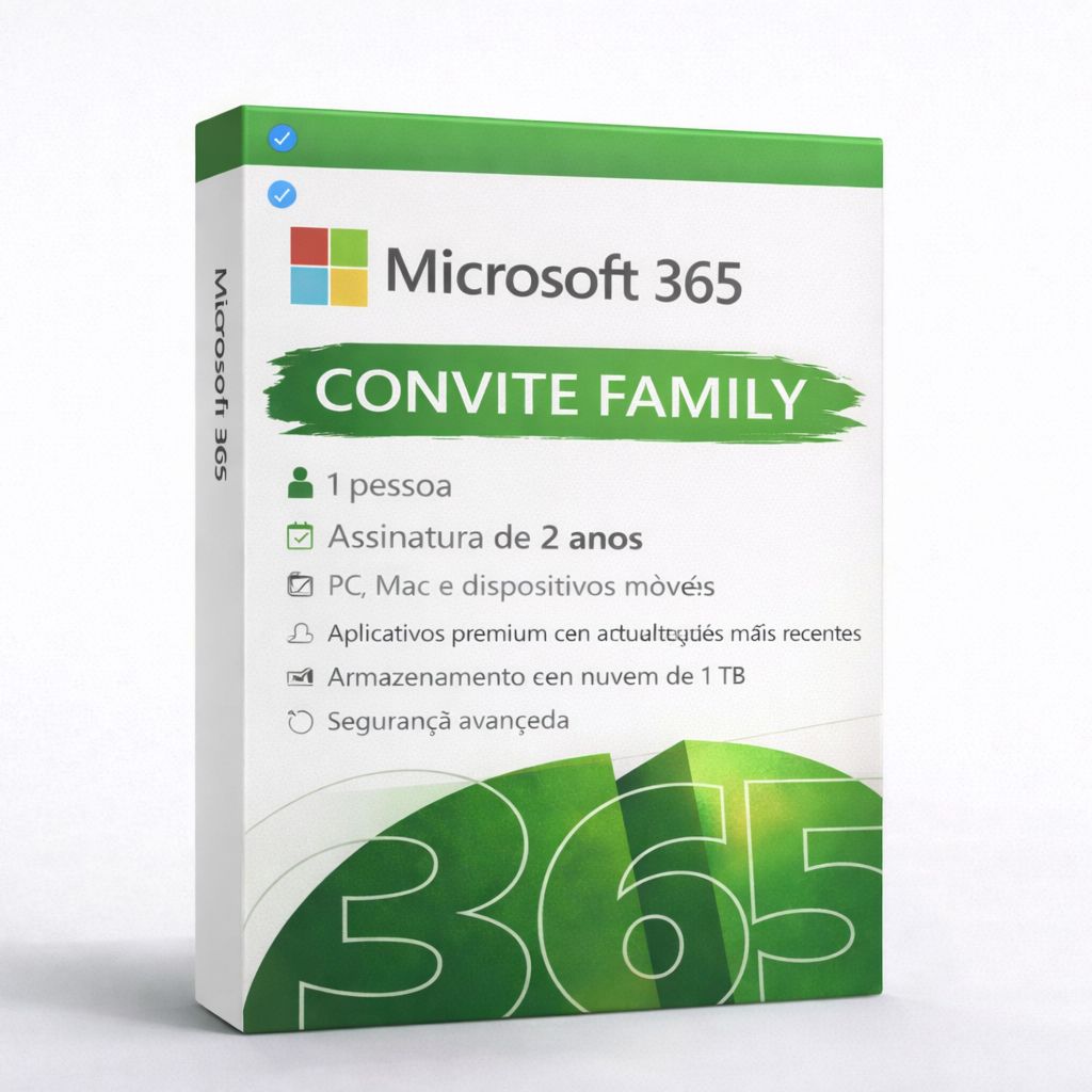 Microsoft Office 365 Original – Convite 2 ANOS + 1TB OneDrive Entrega Físical