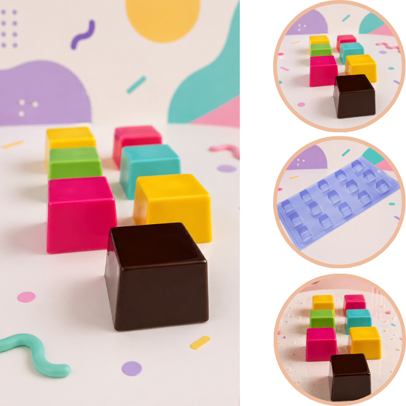 1~5 Forma Profissional Mini Cubo C/Silicone P221 Porto// (CHOCO)