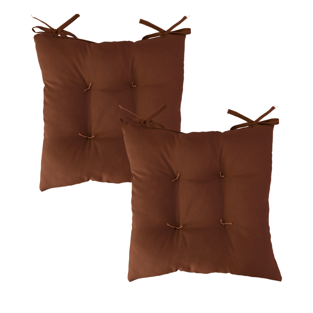 Kit 2 Almofadas Assento Futon 40x40cm Cadeira Cozinha Oxford Fixação Pallet Banco Decorativo Casa
