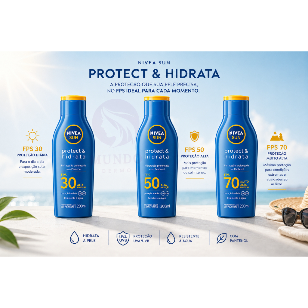Protetor Solar Nivea Protect & Hidrata FPS 30/50/70 - ENVIO IMEDIATO