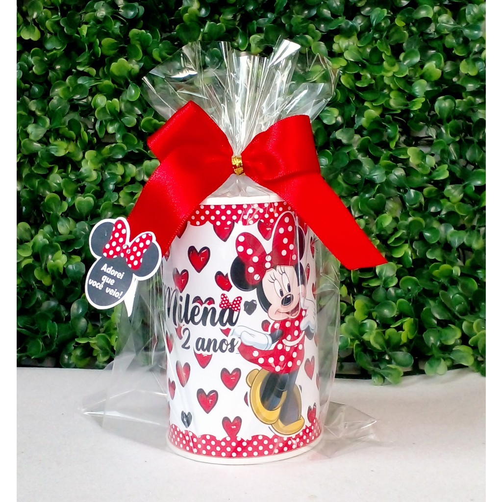 Cofrinho Personalizado Minnie Vermelha | Lembrancinha de Festa | Aniversário Infantil | Mimo de Festa | Minnie Vermelha