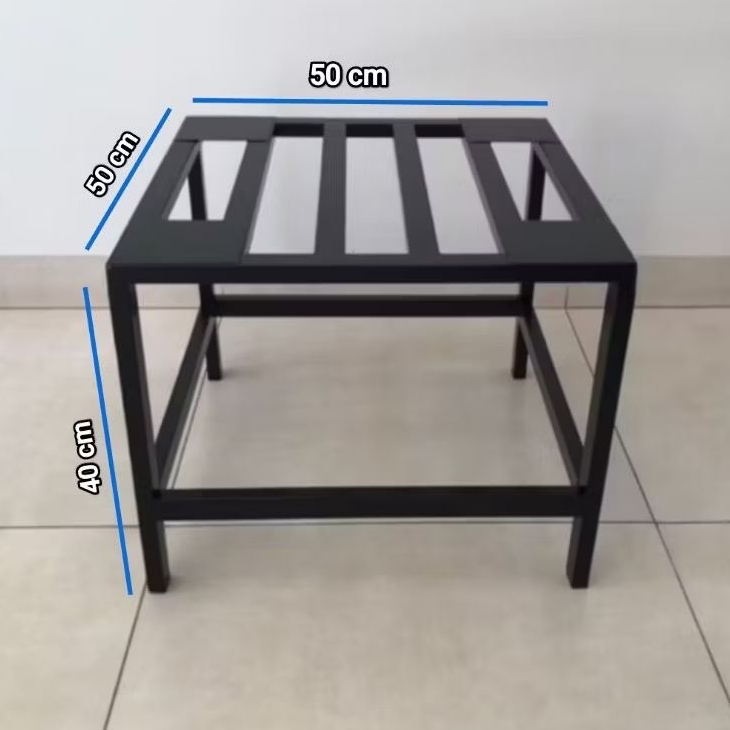 Suporte para Frigobar 50x50x40 cm em Metalon Preto - Base de Ferro Estilo Industrial