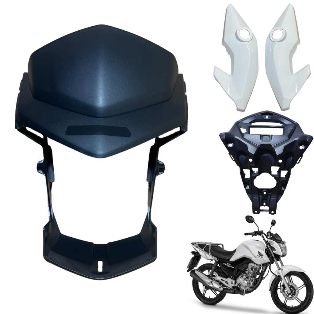 Kit Frente Frontal Cg Cargo 160 2016 até 2024 / Máscara Farol Par Bananinha Suporte Aranha Painel