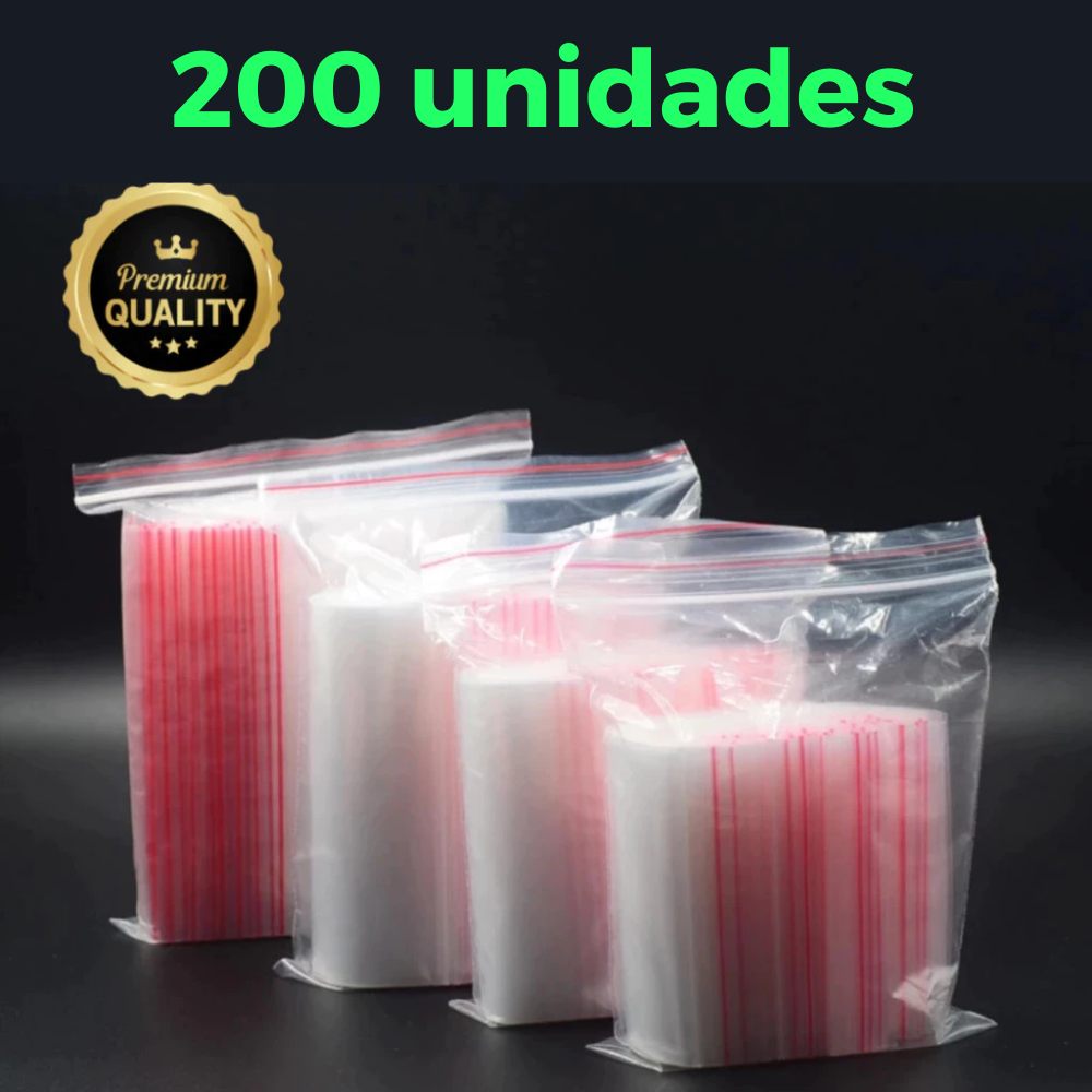 Saco Hermético Zip Abre e Fecha - Saco impermeável para alimento e Outros - Sistema ZIP