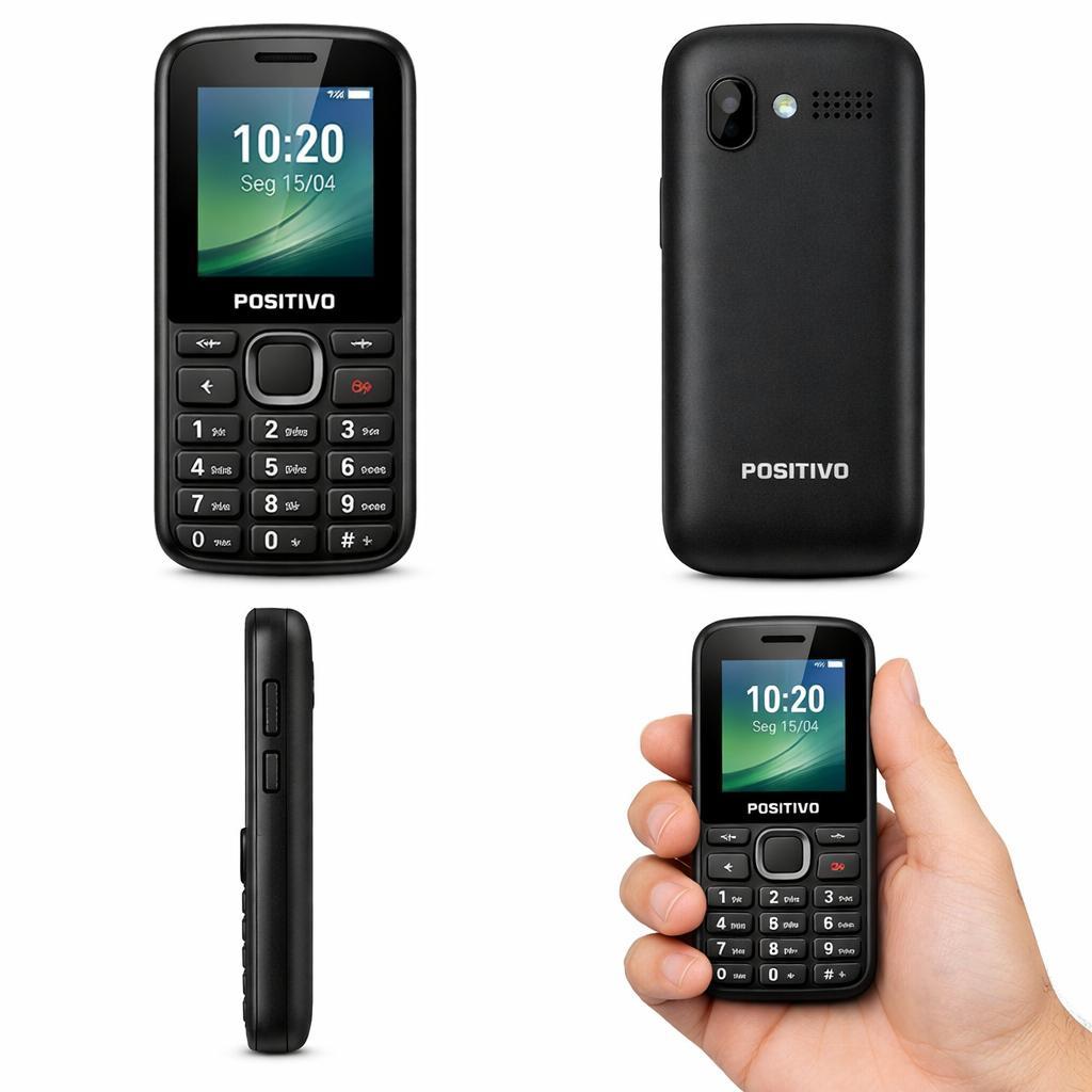 Celular Simples para Idosos P41 Positivo Tela 2.4,4G 48MG Radio FM DUAL SIM Preto