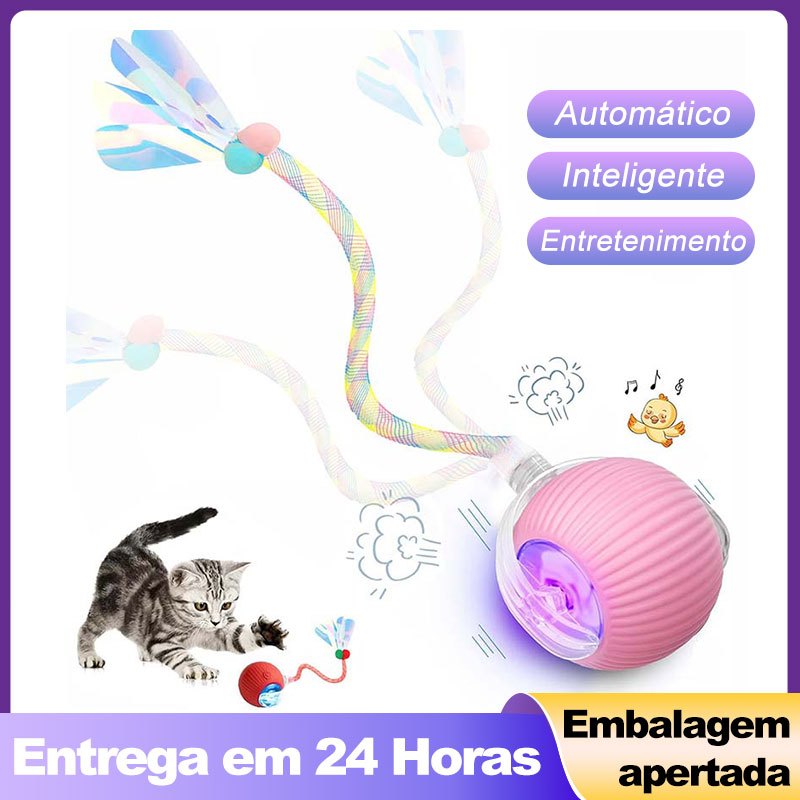 Bola Inteligente Automática Recarregável USB Brinquedo Interativo Anti-tédio para Gato e Cachorro