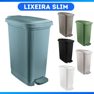 Lixeira Slim 7,5 Litros Grande Com Pedal Banheiro