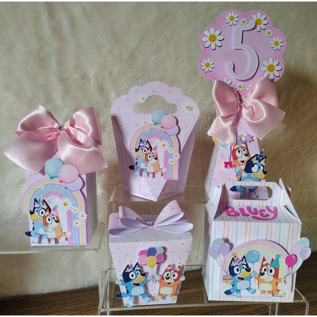 Kit Lembrancinha Bluey Menina/Lembrancinhas Personalizadas/Bluey Rosa Menina/Festa Infantil/Aniversario Bluey