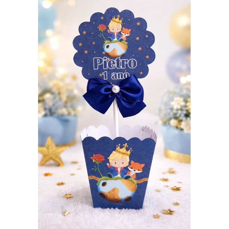 Centro de Mesa/ Cachepot Personalizado Pequeno Príncipe Loiro - PEGUE E MONTE