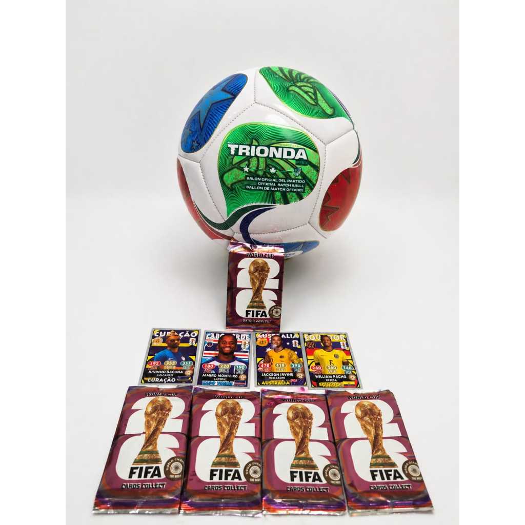 Bola de Futebol + 1 Pacote de Cartas de Brinde