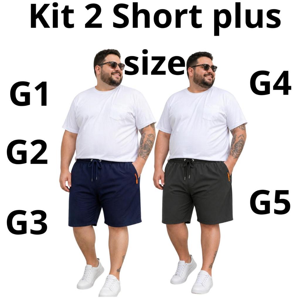 KIT 2 SHORT MASCULINO BERMUDAS PARA ACADEMIA Y TREINO PRAIA CORRIDA TACTELCON ELASTANO