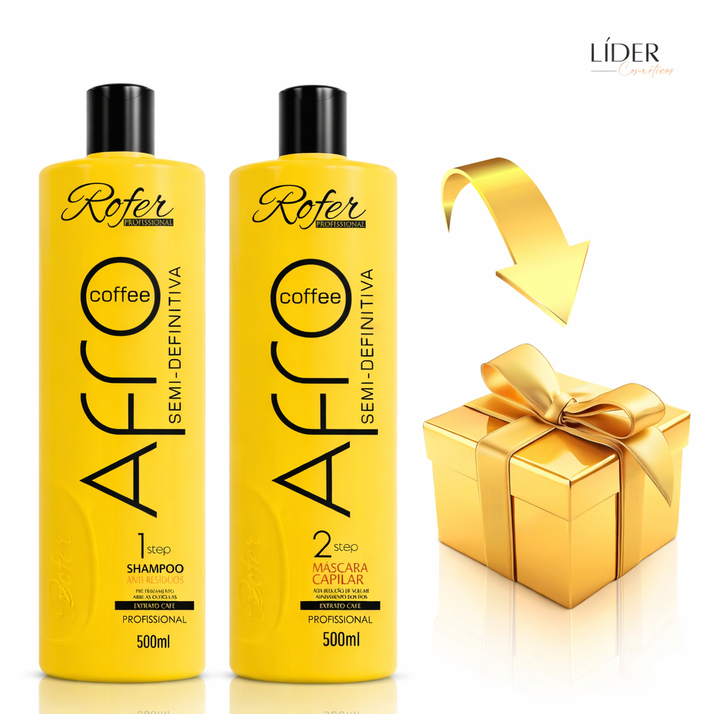 Kit Escova Progressiva Afro Rofer Profissional + Brinde – Semi-Definitivo | 2x500ml