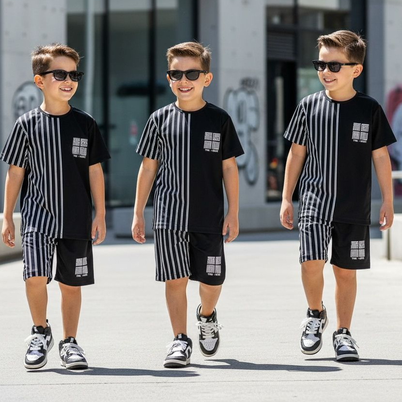 Conjunto Infantil Masculino Verão Camisa + Bermuda Menino Roupa Infantil 2 a 14 Anos