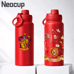 Garrafa Térmica Aço Inoxidável Harry Potter Grifinória Fresh Com Alça Portátil Estampada 600ml