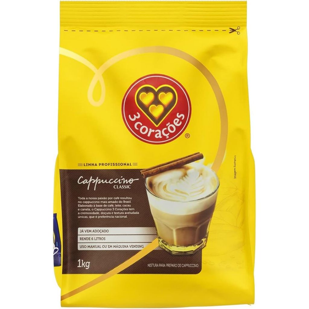Cappuccino Solúvel Três Corações 1kg - Sabor Clássico, Praticidade e Livre de Glúten