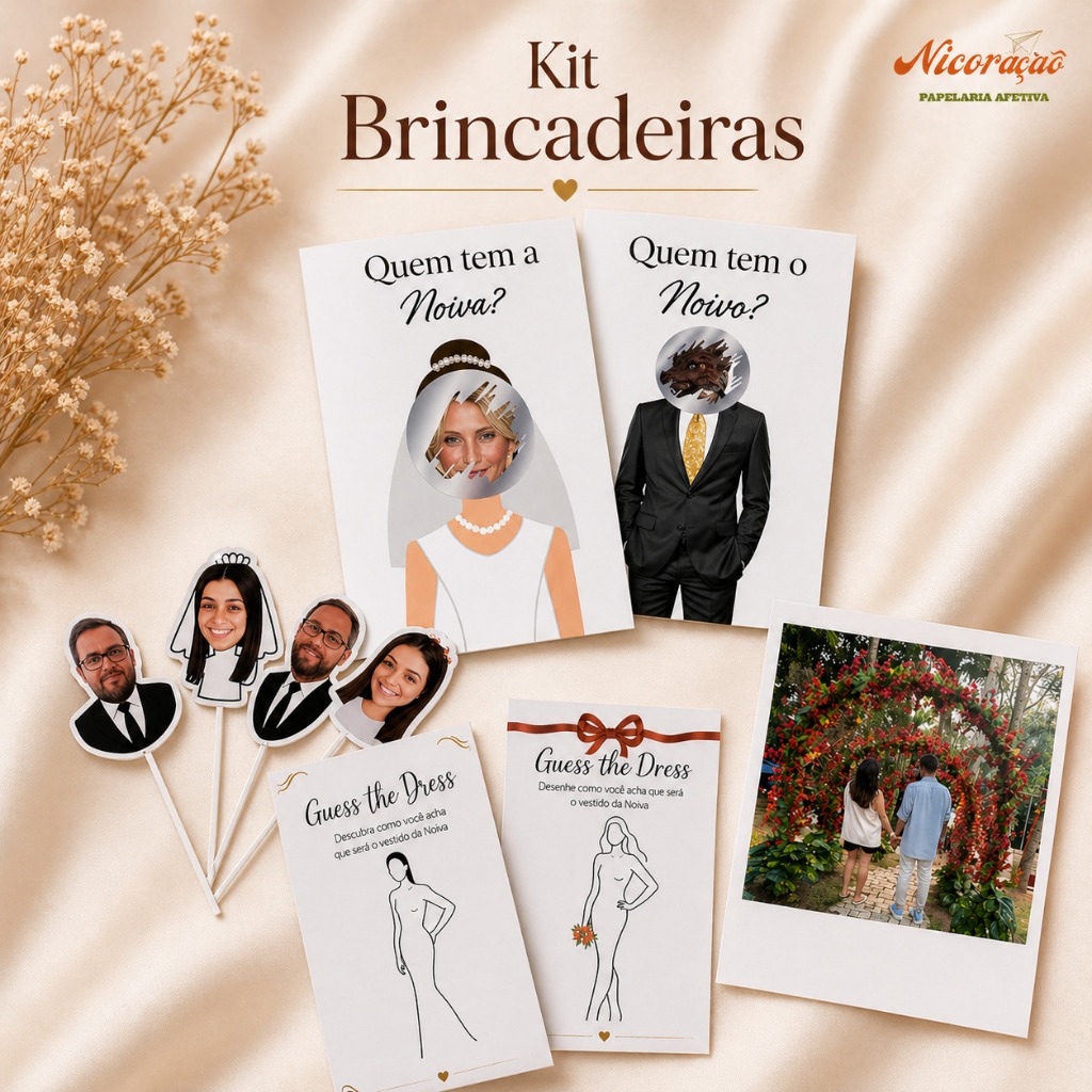 Kit com 50 itens para Chá de Panela/ Chá Bar/ Despedida de Solteira/Brincadeiras