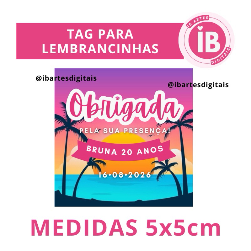 Tags Lembrancinha Obrigado pela Presença Tardezinha Personalizados Nome Idade Festa Aniversário