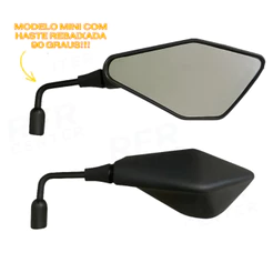 Retrovisor Z400 Rebaixado 90 Graus Honda Titan Fan Bros XRE Biz Pop Lente Convexa