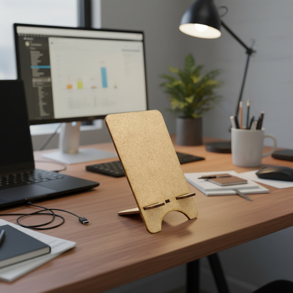 Kit 15 Suporte 15 Cm Base De Apoio Porta  Celular/panfleto decorativo Mdf Cru