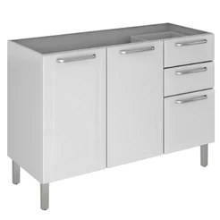 Balcão Sem Tampo 3 Portas 2 Gavetas Tarsila Itatiaia 120cm