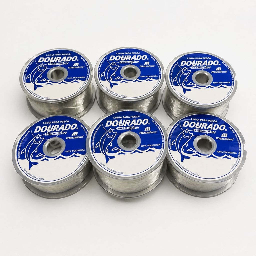 Kit Linha De Pesca Dourado Premium Fio de Nylon 100 metros - 0,30mm - 0,35mm - 0,40mm Alta Resistência