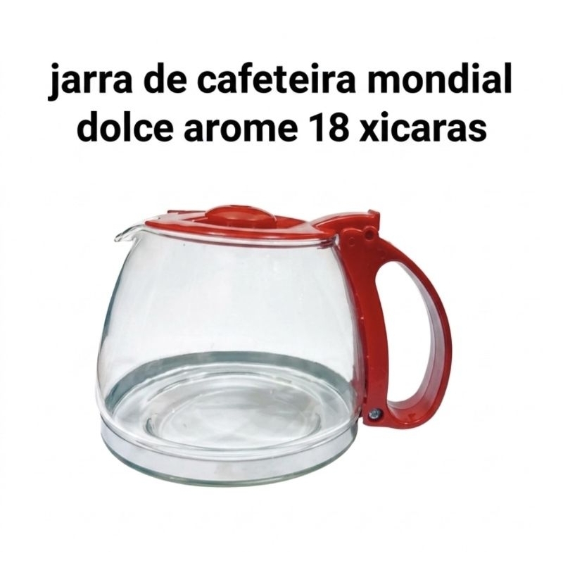 Jarra de Reposição Para Cafeteira Mondial Dolce Arome 18 xic Cor Vermelha Vidro Reforçado 600 ml