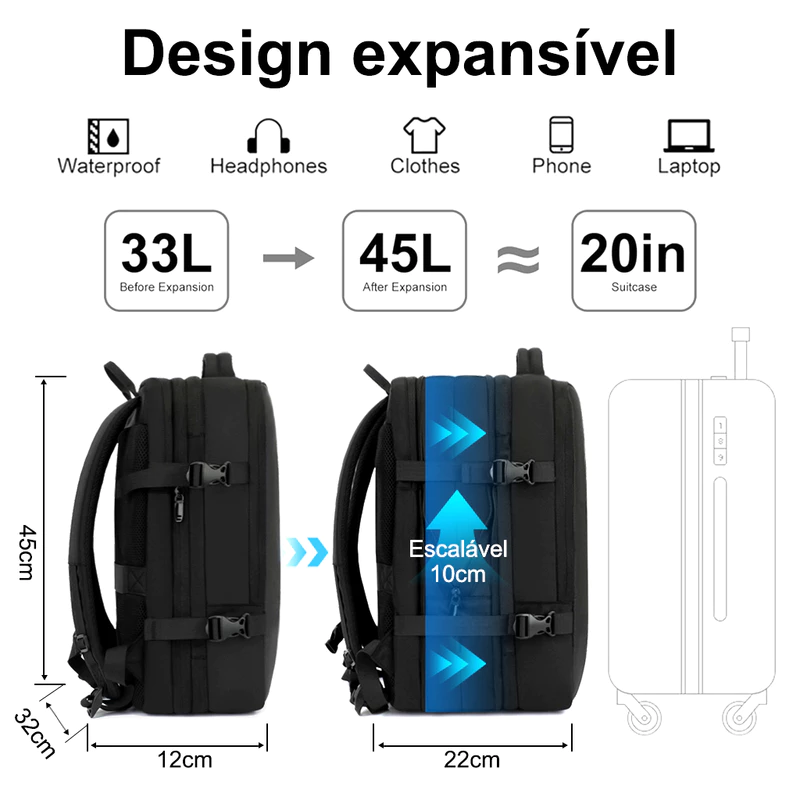 Mochila de Viagem Impermeável e Reforçada — foto 3