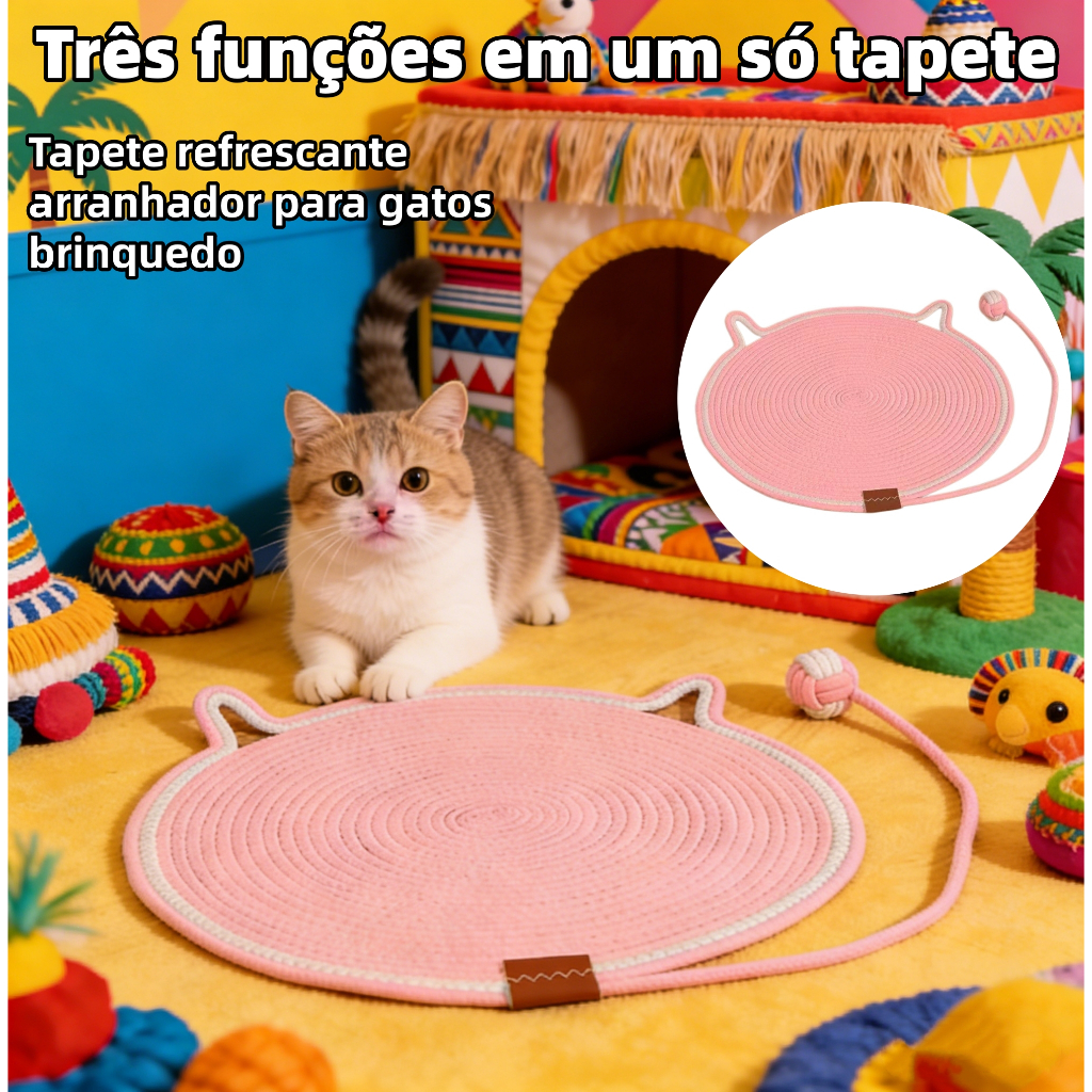 Tapete Arranhador Brinquedo Gato/ Interativo/ Limpa Pata