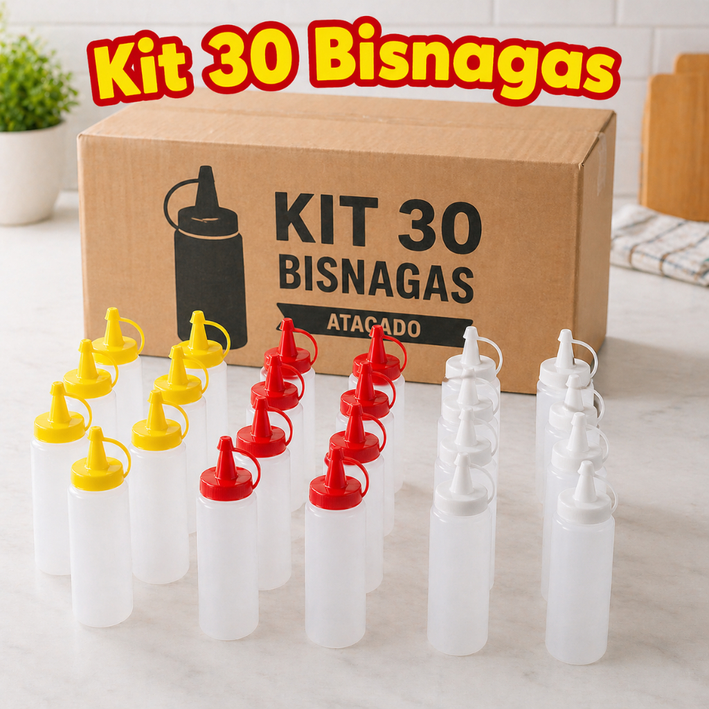 Kit 30 Bisnaga para Molho 200ml Nova Era Maionese Ketchup Mostarda
