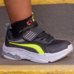 Tênis Infantil Menino Escolar Volta Às Aulas Confortável Esportivo Nylon Preto/Verde