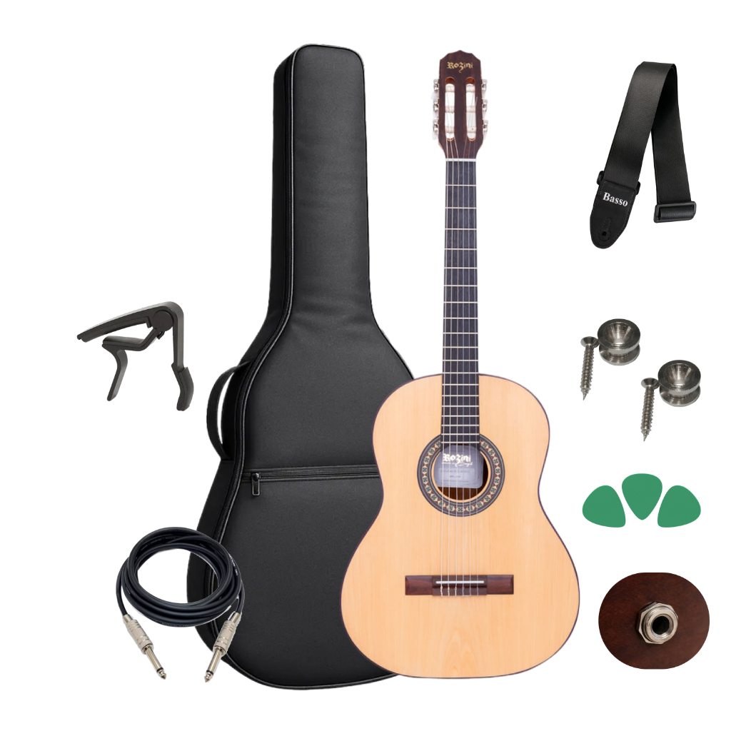 Kit Rozini Violao Eletrico Capa E Acessorios Full Rx201