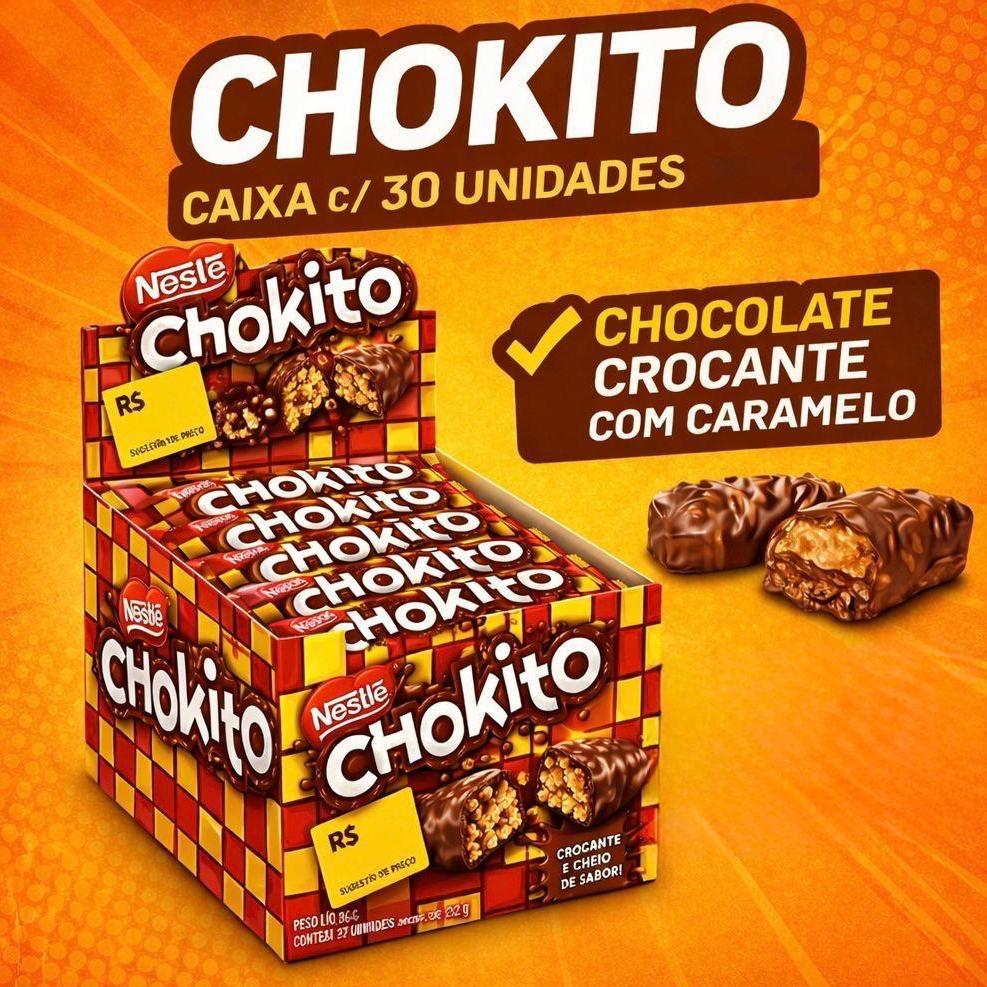 Chokito Chocolate Nestlé Caixa com 30 Unidades de 32g cada