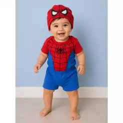 Body bebê homem aranha super heroi tematico mesvesario