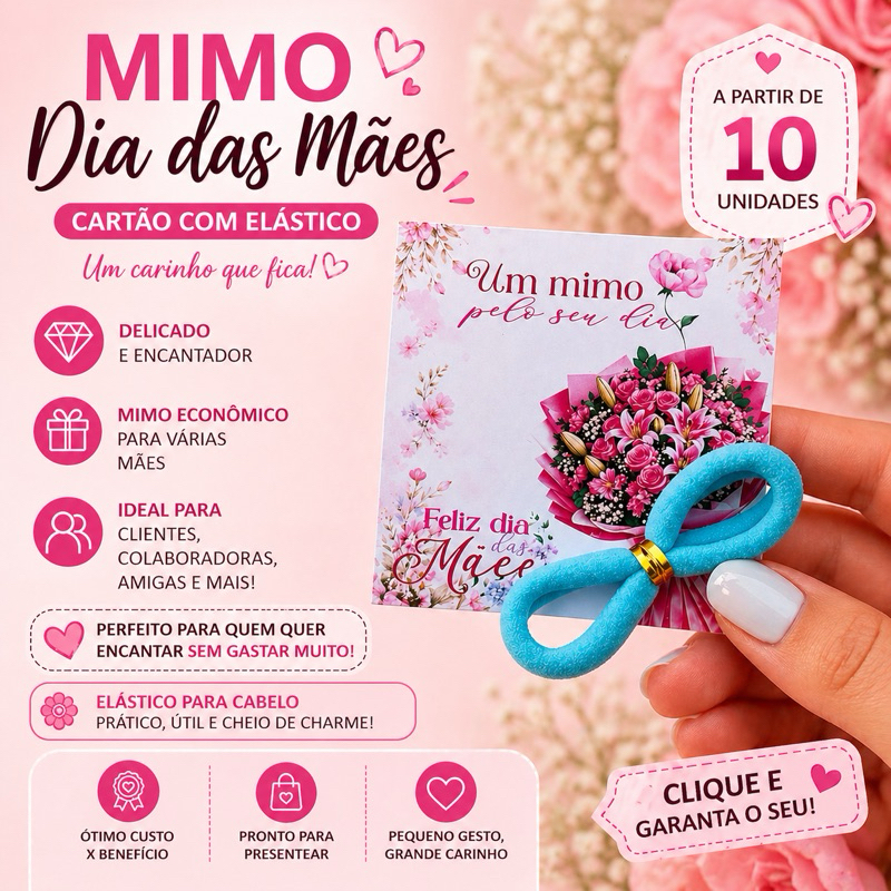 ENVIO IMEDIATO Mimo Dia das Mães Xuxinha com Cartão Floral Mimo Feminino Lembrancinha para Clientes