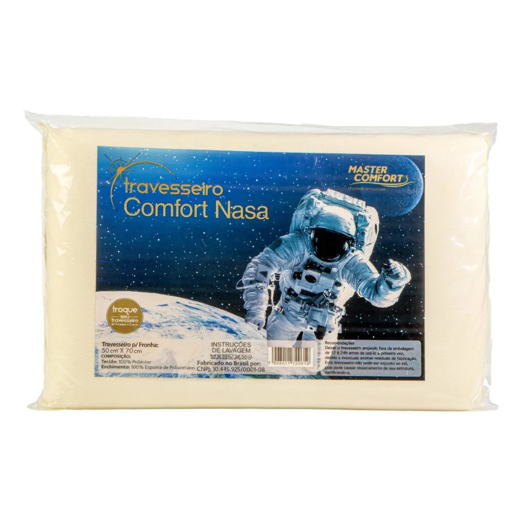 Travesseiro Nasa Para Fronha 70x50cm antiacaro Ortopédico e Anatômico