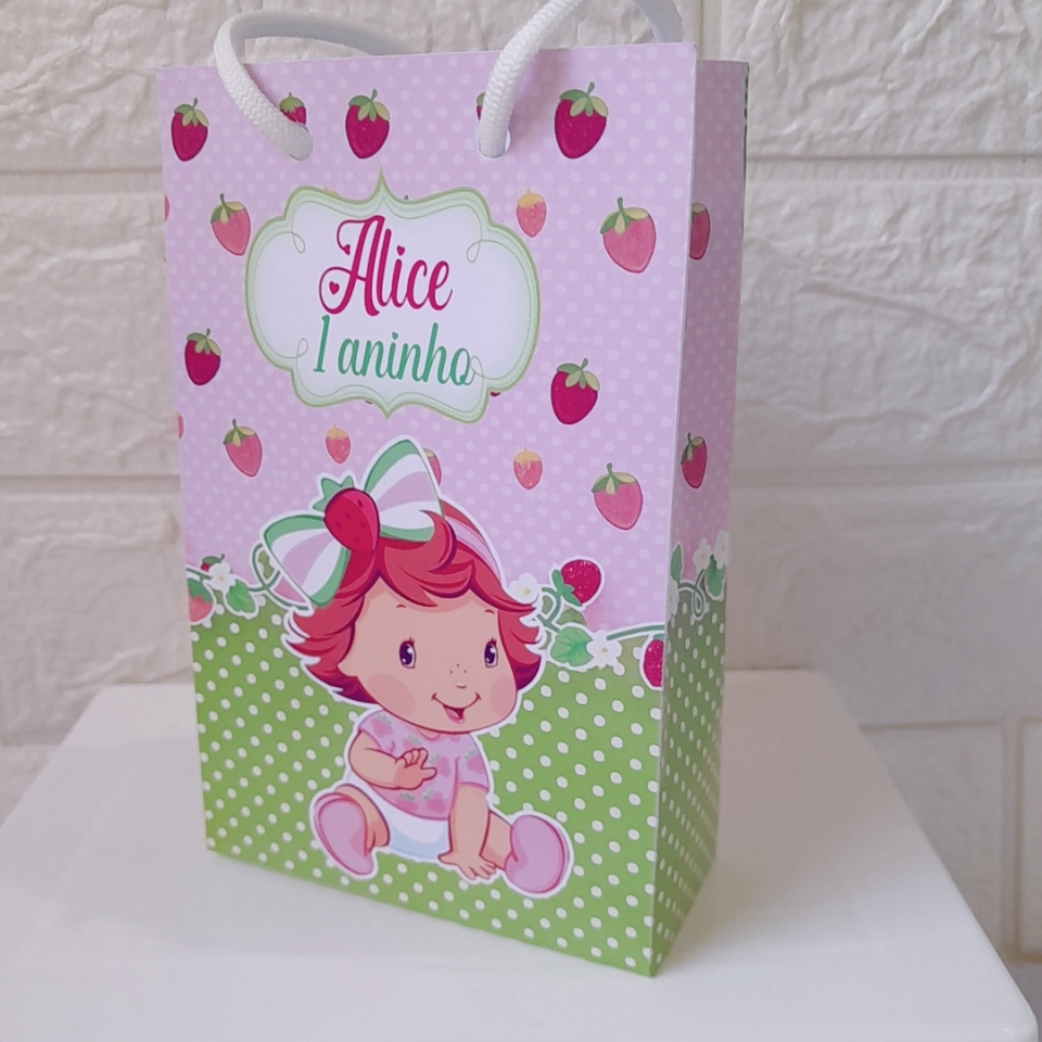 Sacolinha Moranguinho Baby Personalizada  Pegue e Monte  Lembrancinha Festa Infantil Sacola Surpresa Mimo