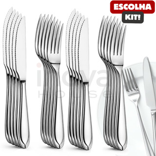 Jogo de Talhares Inox Disponível em 72 e 144 Peças Faqueiro com os Talheres Faca Garfo