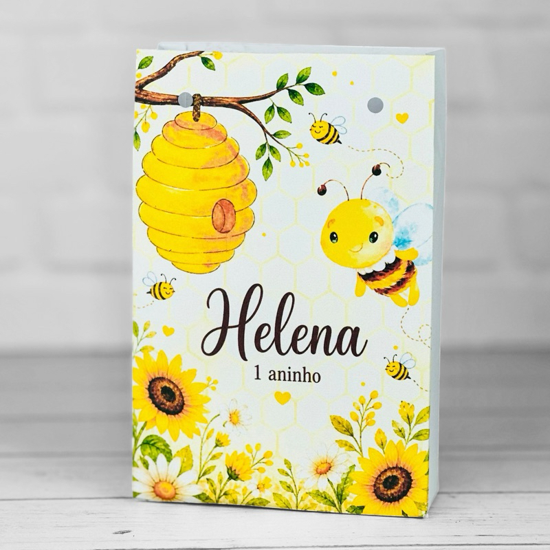 Sacolinha Personalizados Abelha Abelhinha (PEGUE E MONTE) / Lembrancinha Mimos Festa Aniversário Infantil