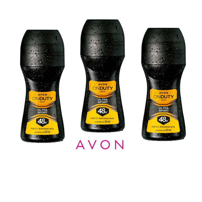 Desodorante Roll-on Avon On Duty Men Ultra Sport kit com 3