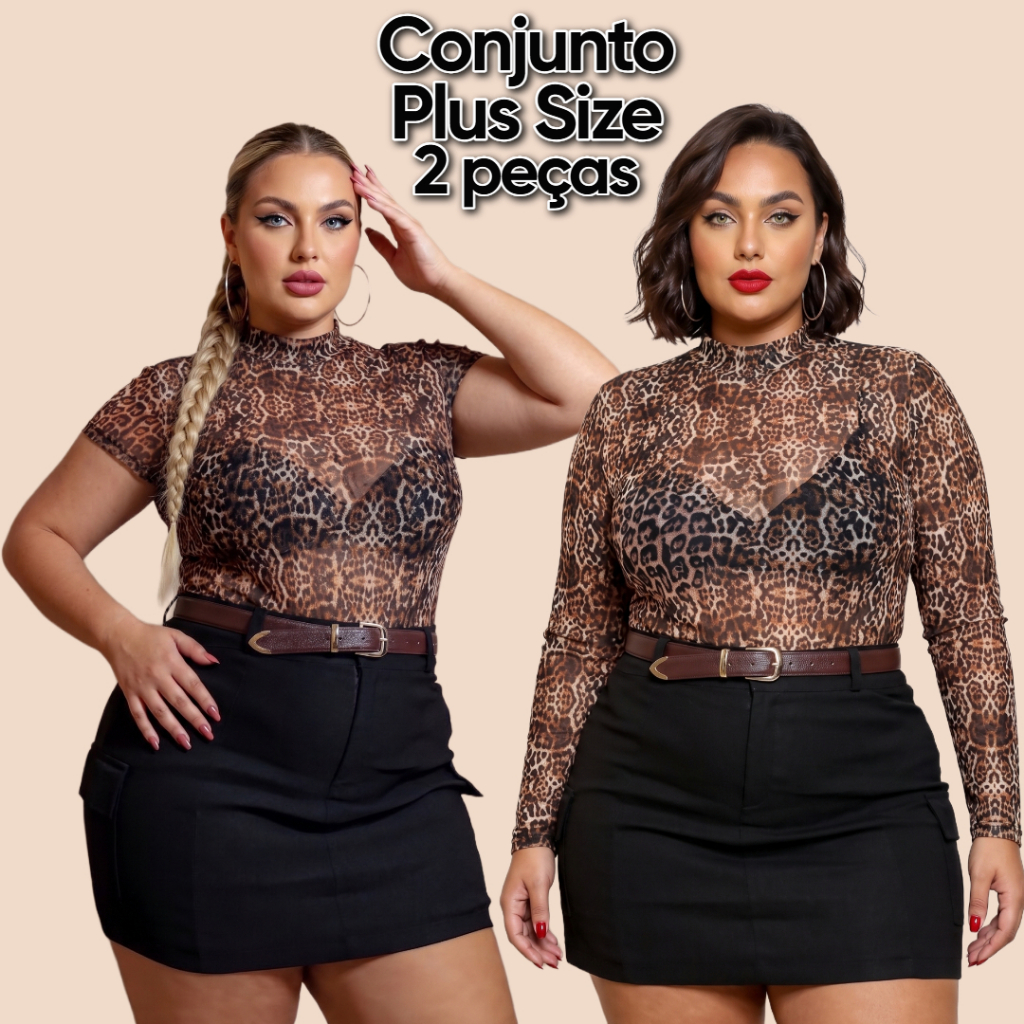 CONJUNTO PLUS SIZE LOOK FESTIVAL BODY BALADA FESTA RODEIO PLUS SIZE E SAIA CARGO KIT 2 PEÇAS